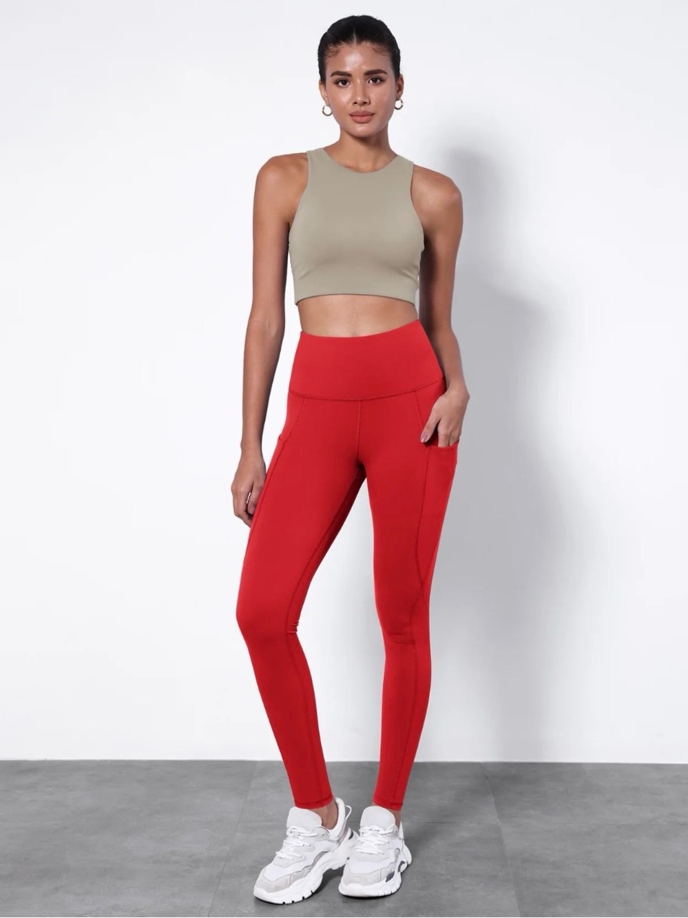 28" High Waisted Yoga Leggings with Pockets, Ododos